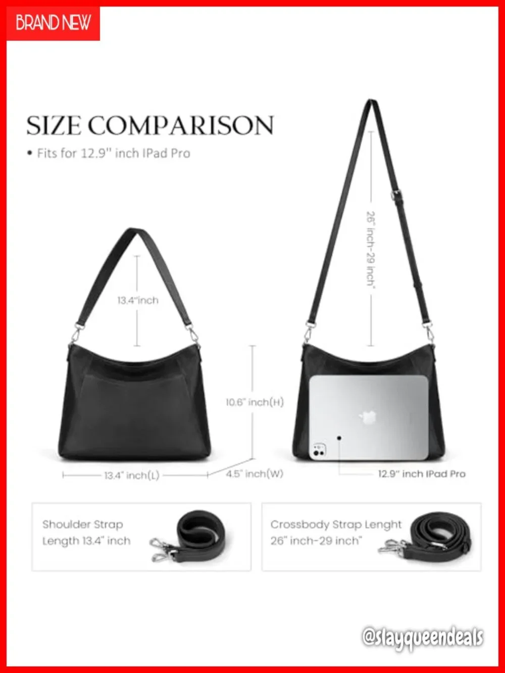 Genuine Leather Hobo Crossbody Bag with 2 Detachable Straps Large Women's